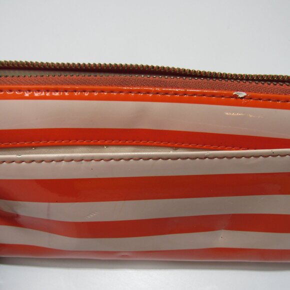 Kate Spade New York Wallet Multicolor Orange Striped Zip Around - Picture 6 of 7